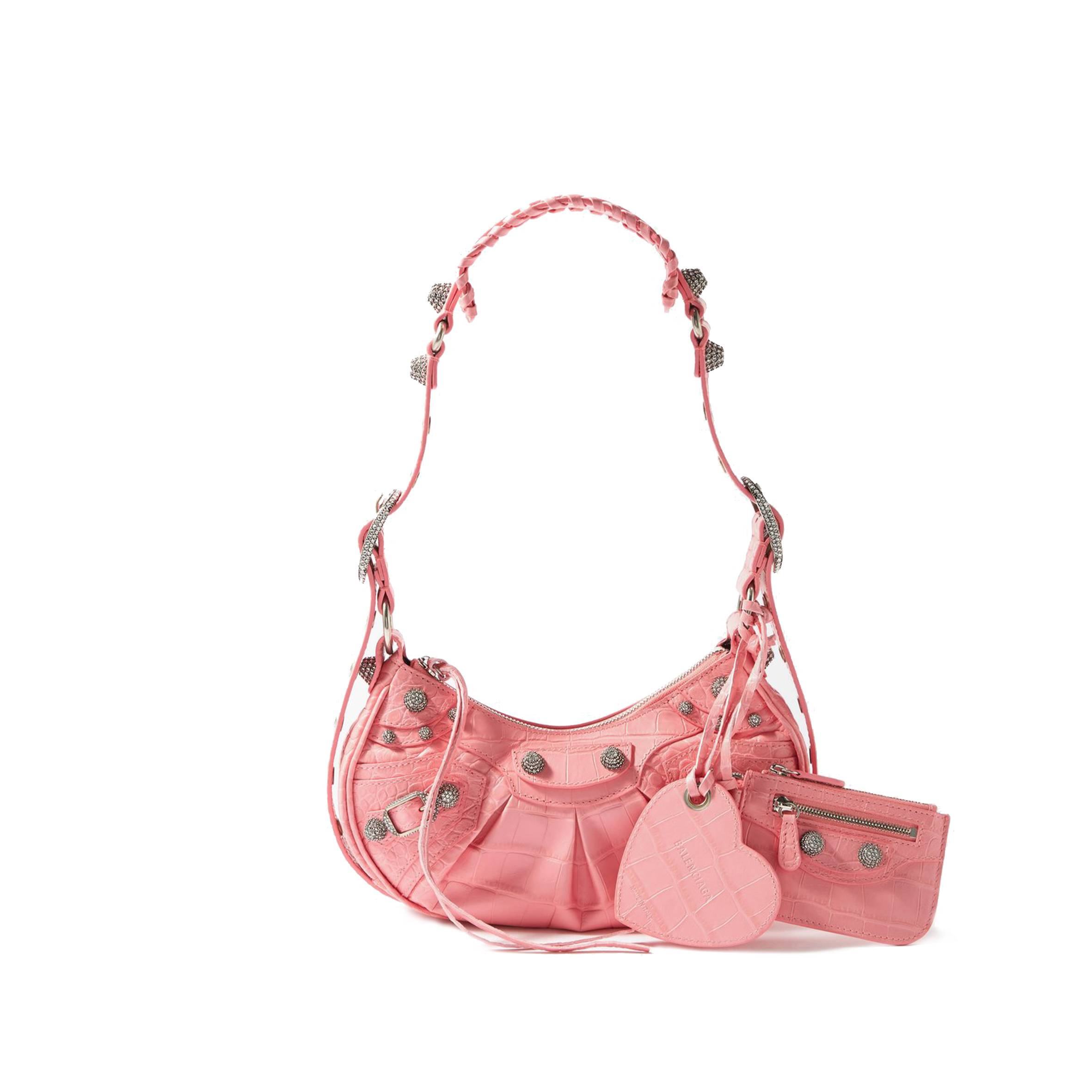 Ba*len*cia*ga pink cagole xs crocodile-effect leather shoulder bag matchesfashion us (27*13*6cm)