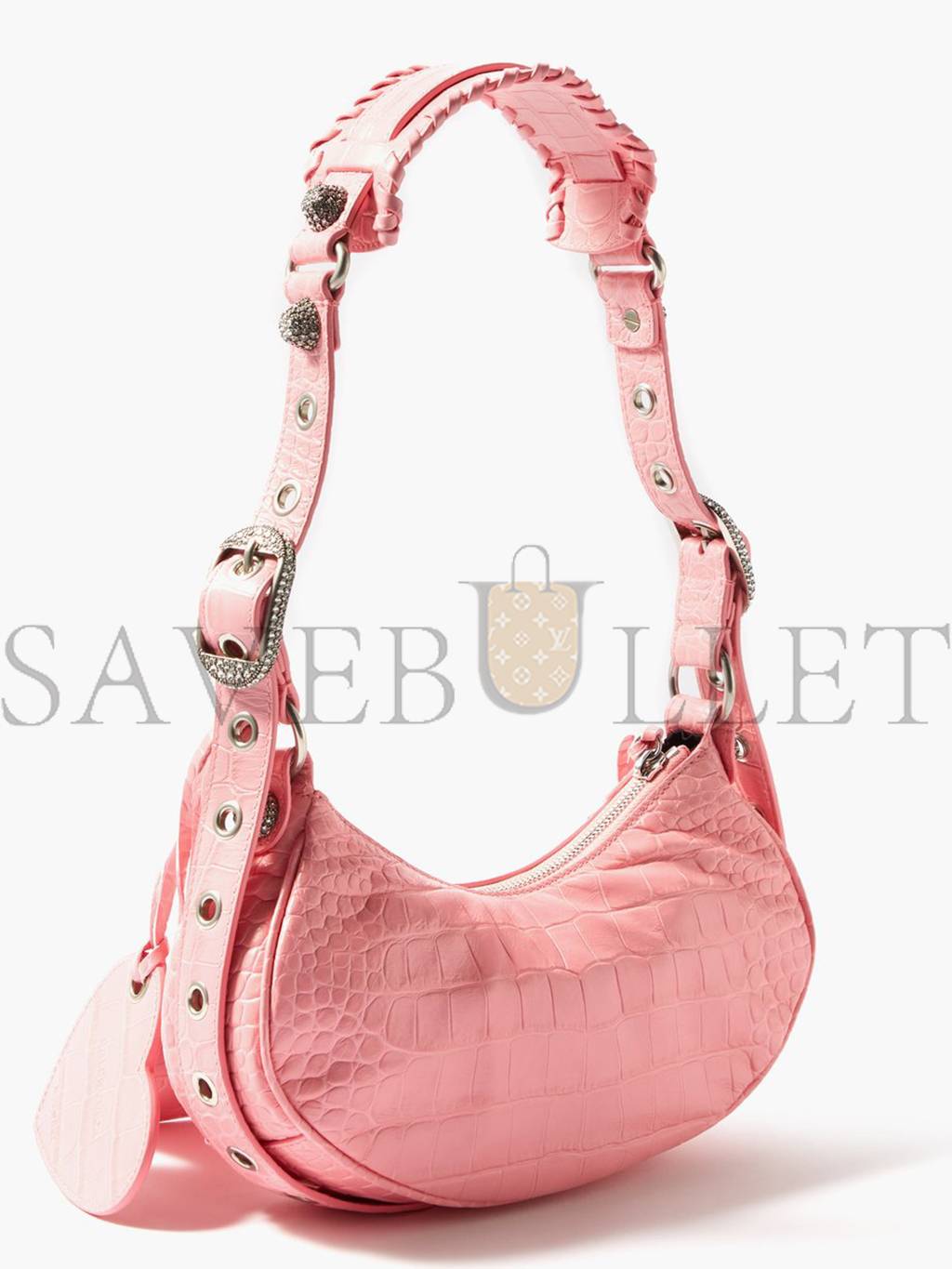 Ba*len*cia*ga pink cagole xs crocodile-effect leather shoulder bag matchesfashion us (27*13*6cm)
