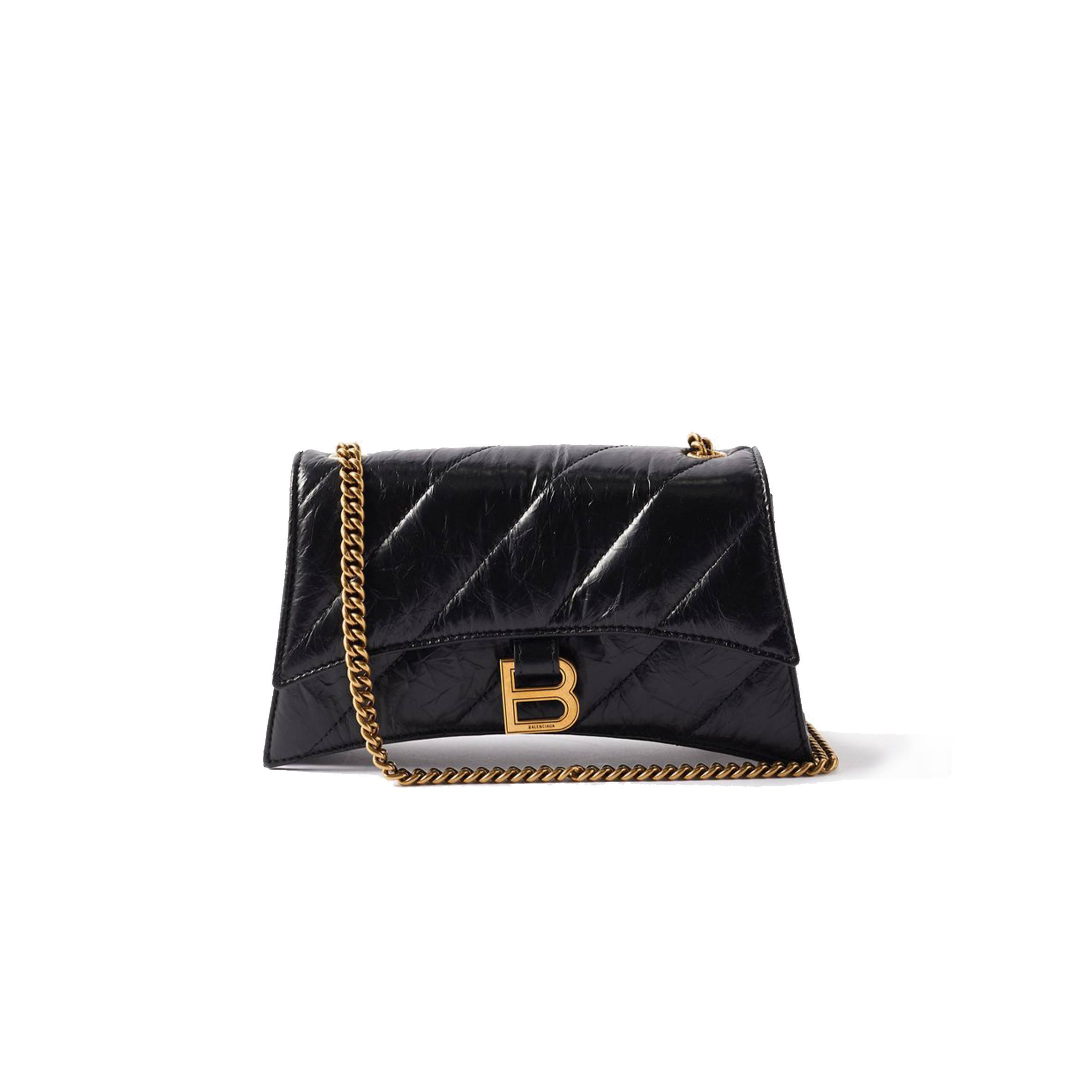 Ba*len*cia*ga black crush xs quilted-leather cross-body bag matchesfashion us (21.5*11*5cm)