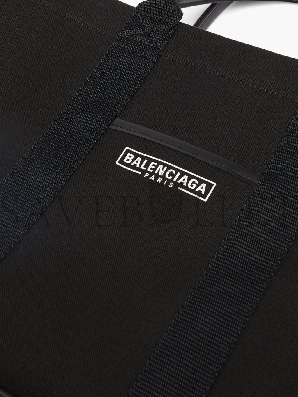 Ba*len*cia*ga black neo navy m leather-trimmed canvas tote bag matchesfashion us (34.5*25.9*12.9cm)