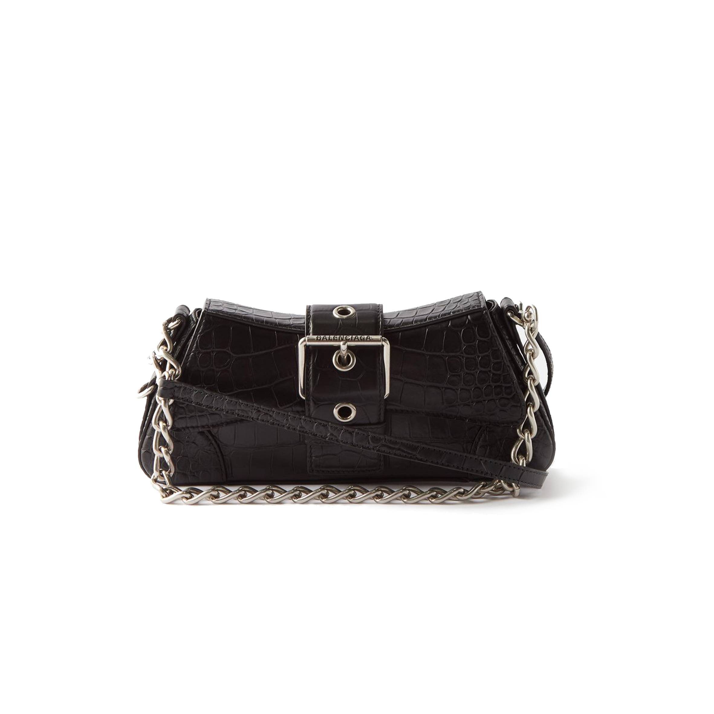 Ba*len*cia*ga black lindsay s crocodile-effect leather shoulder bag matchesfashion us (25.6*11.4*7.3cm)