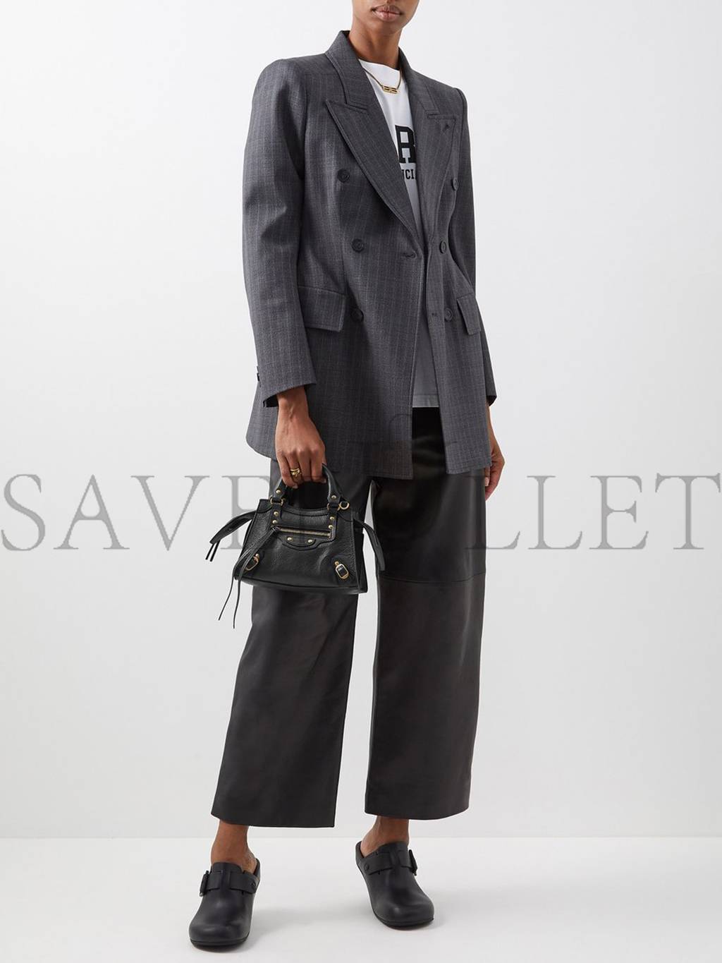 Ba*len*cia*ga black neo classic mini studded leather bag matchesfashion us (38.1*28*14cm)