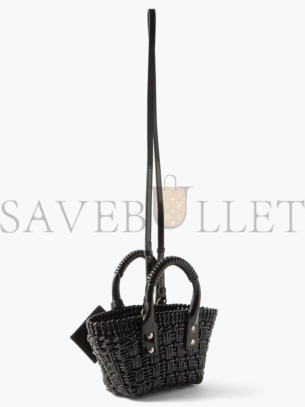 Ba*len*cia*ga black bistro xxs woven faux-leather basket bag matchesfashion us (16*14.5*7.5cm)