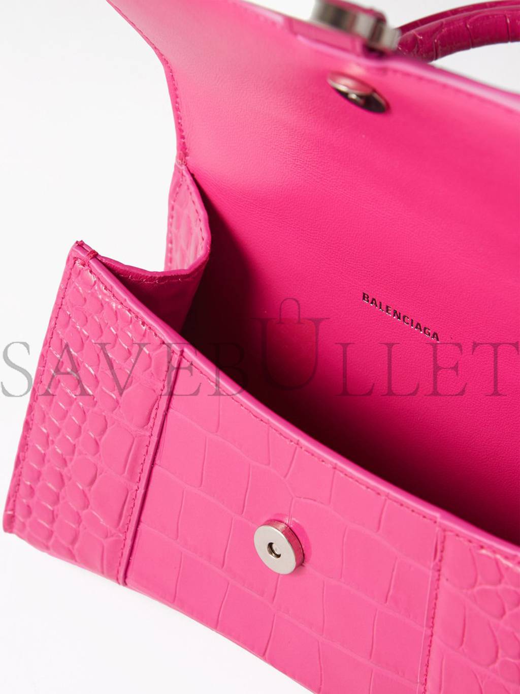 Ba*len*cia*ga pink hourglass xs crocodile-effect leather bag matchesfashion us (19.5*12*5cm)