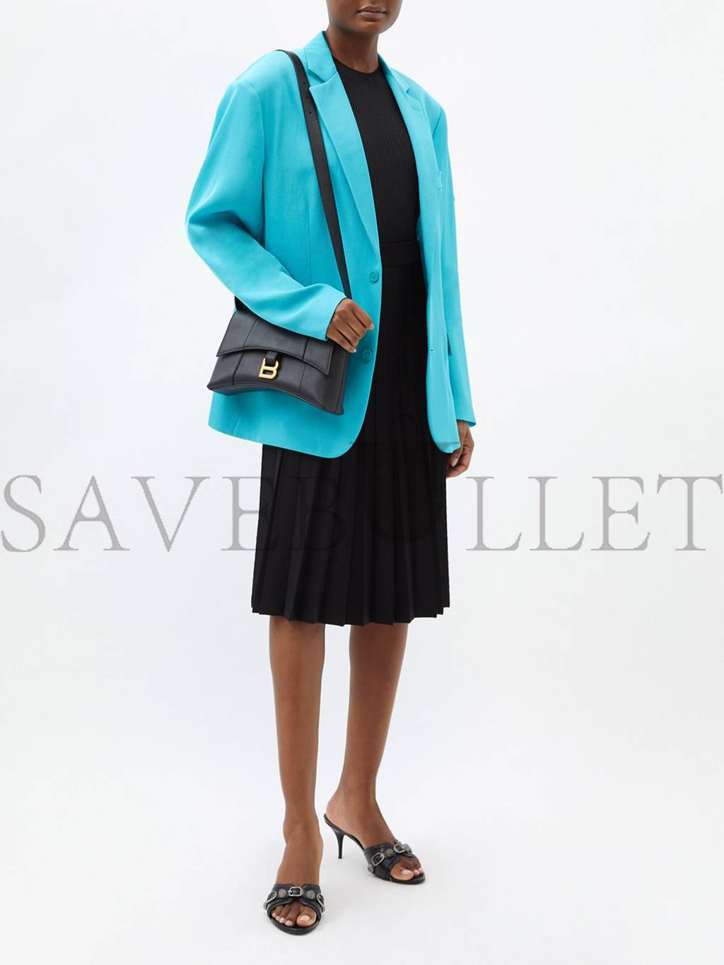 Ba*len*cia*ga black downtown xs leather shoulder bag matchesfashion us (26*14*6.5cm)