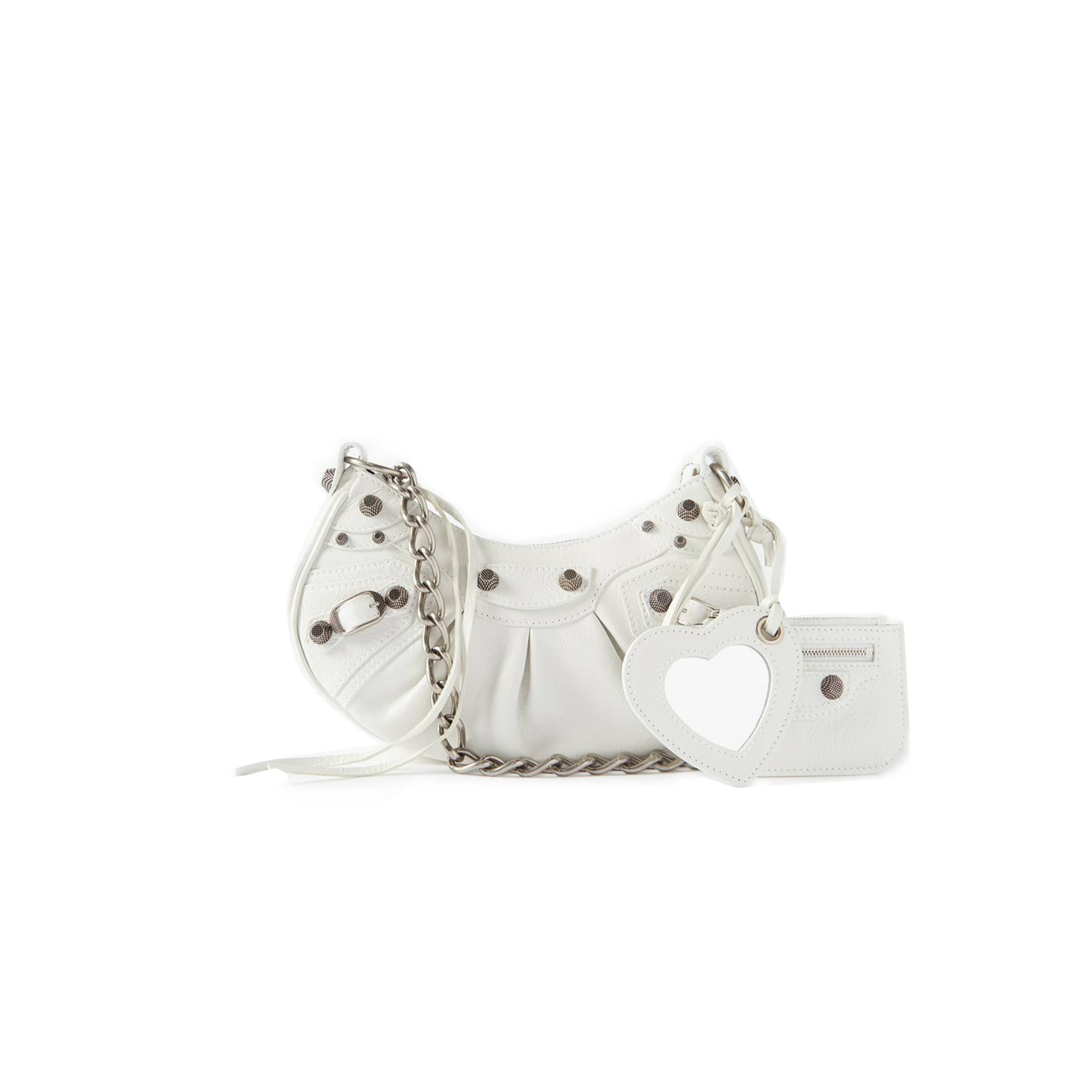 Ba*len*cia*ga white le cagole xs studded leather shoulder bag matchesfashion us (25.6*11.4*7.3cm)