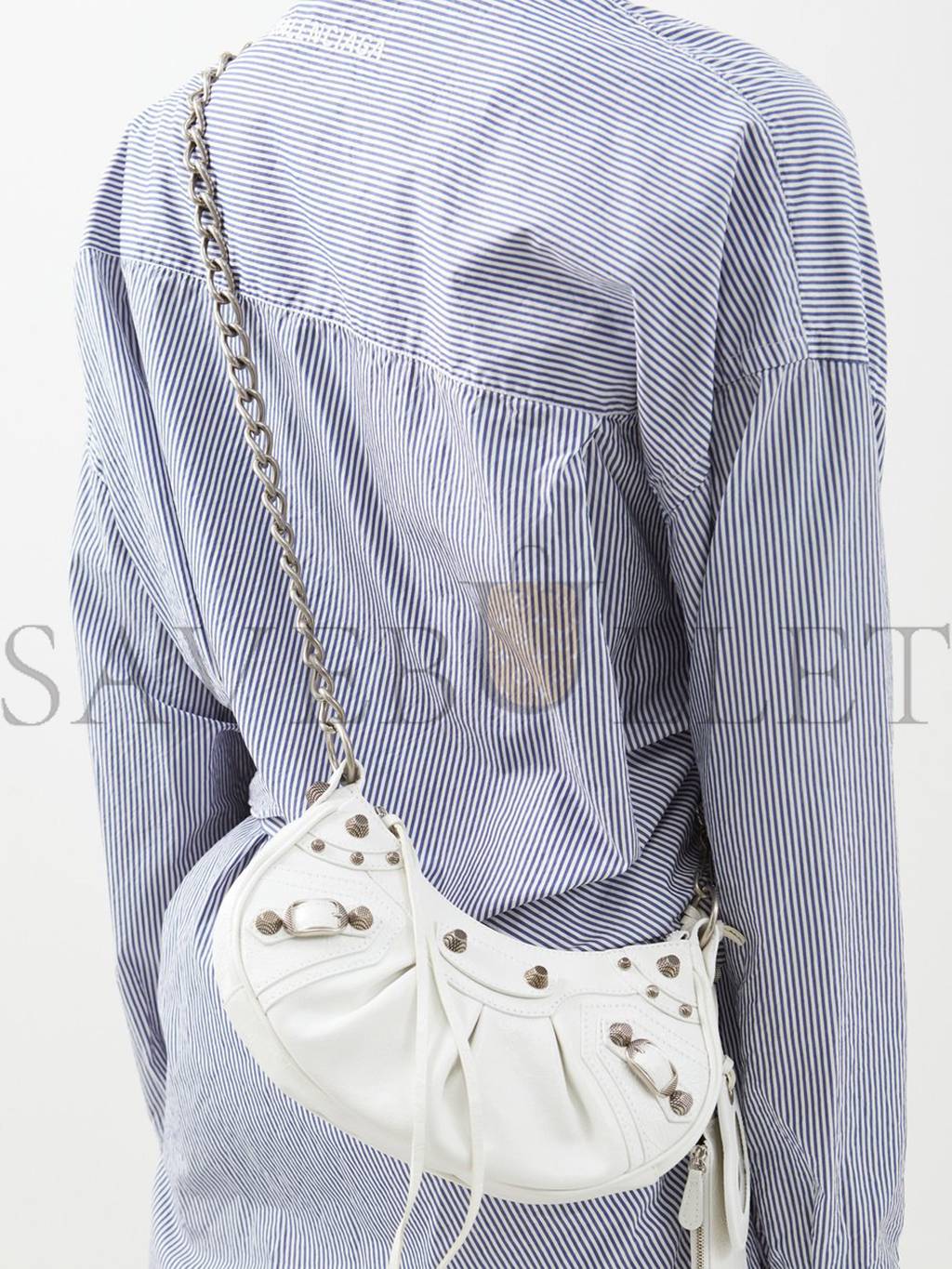 Ba*len*cia*ga white le cagole xs studded leather shoulder bag matchesfashion us (25.6*11.4*7.3cm)