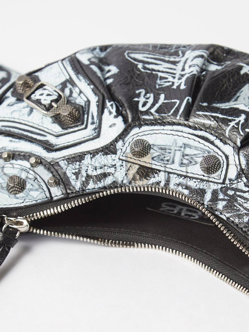 Ba*len*cia*ga black cagole xs graffiti-print leather shoulder bag matchesfashion us (25*12.1*7.1cm)