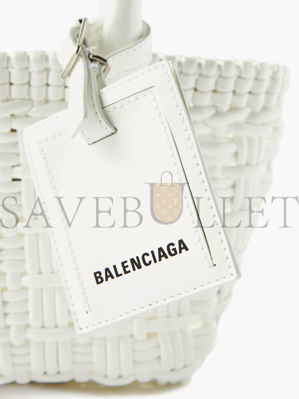 Ba*len*cia*ga white bistro xxs woven faux-leather basket bag matchesfashion us (25.4*14.9*8.6cm)