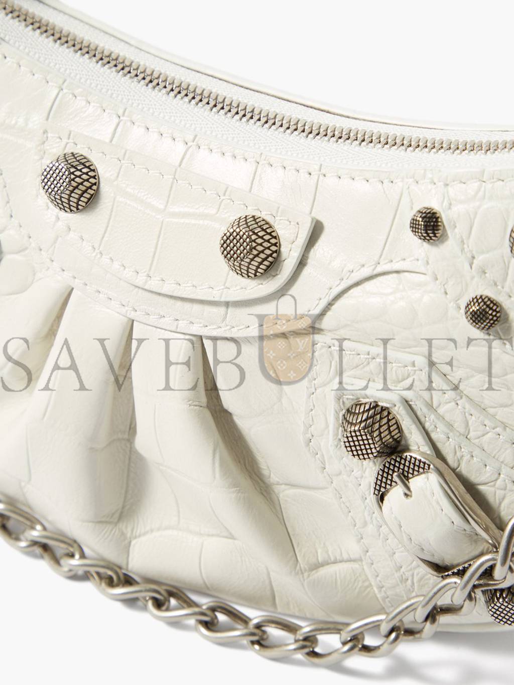 Ba*len*cia*ga white le cagole xs studded leather shoulder bag matchesfashion us (25.6*11.4*7.3cm)