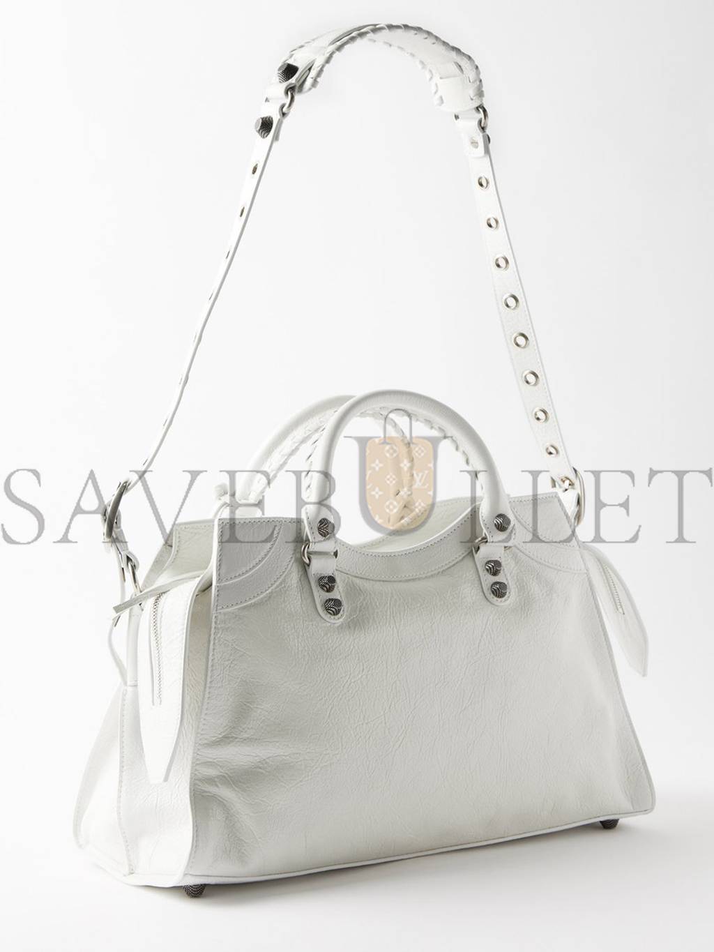 Ba*len*cia*ga white neo cagole city leather shoulder bag matchesfashion us (28.3*24.1*16.7cm)