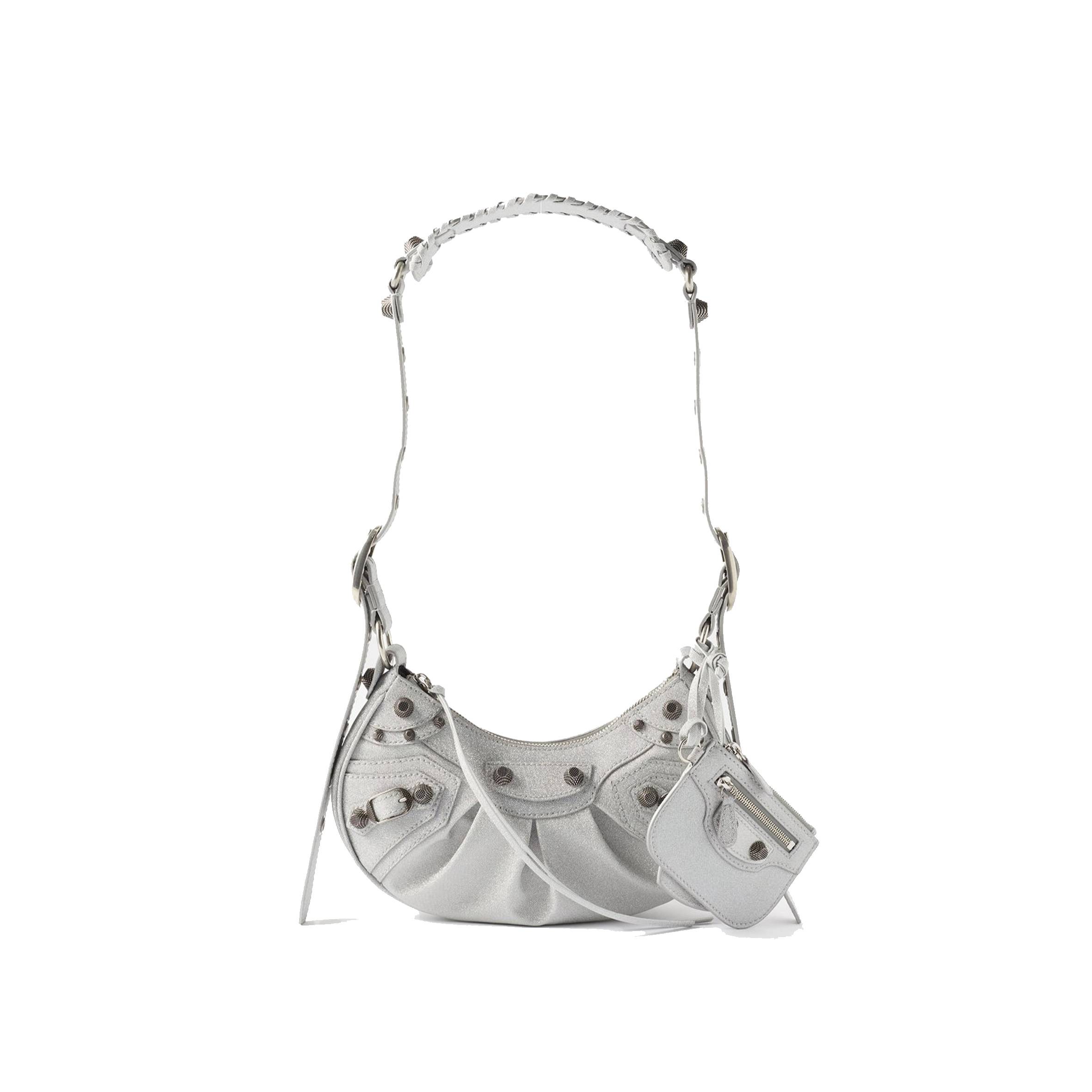 Ba*len*cia*ga silver le cagole xs metallic-canvas shoulder bag matchesfashion us (25.4*12.7*7.3cm)