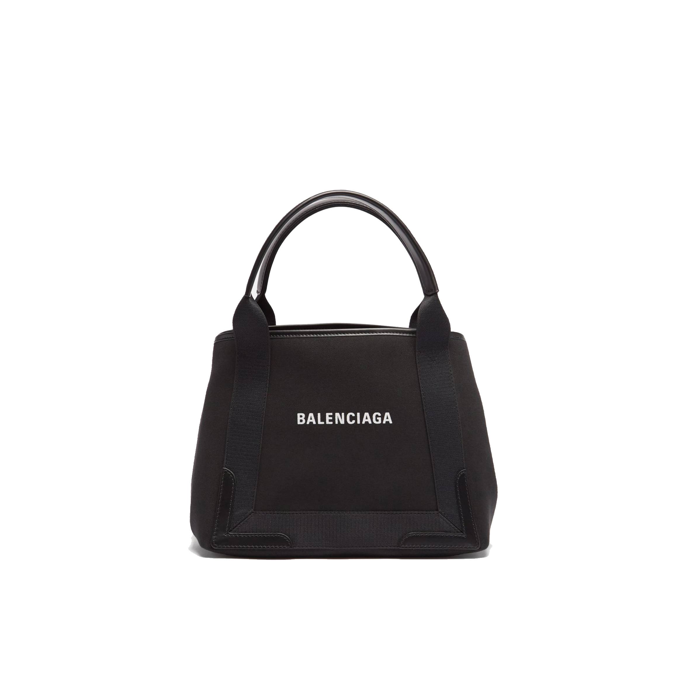 Ba*len*cia*ga black cabas s logo-print leather-trim canvas tote bag matchesfashion us (35*25*19cm)