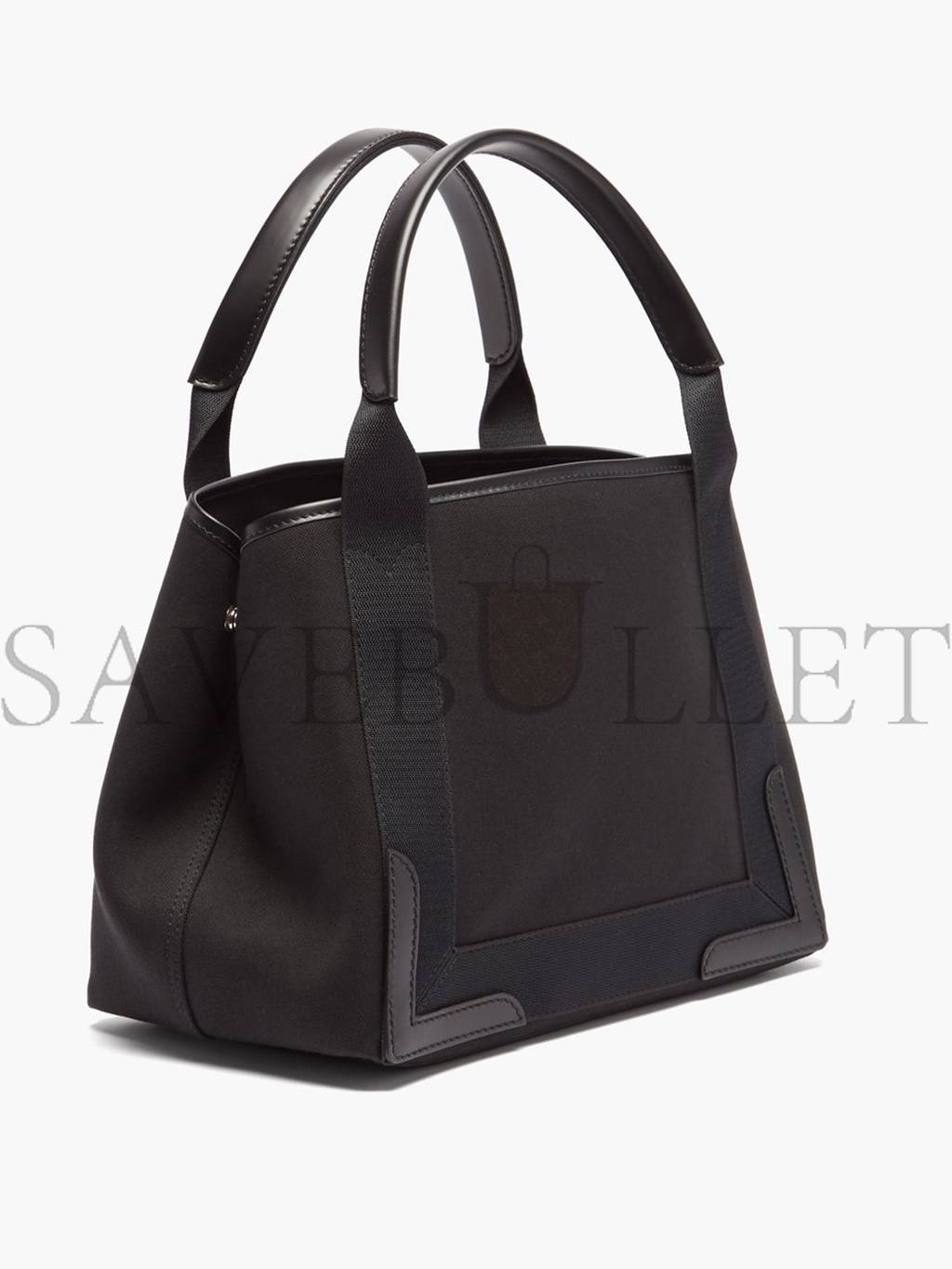 Ba*len*cia*ga black cabas s logo-print leather-trim canvas tote bag matchesfashion us (35*25*19cm)