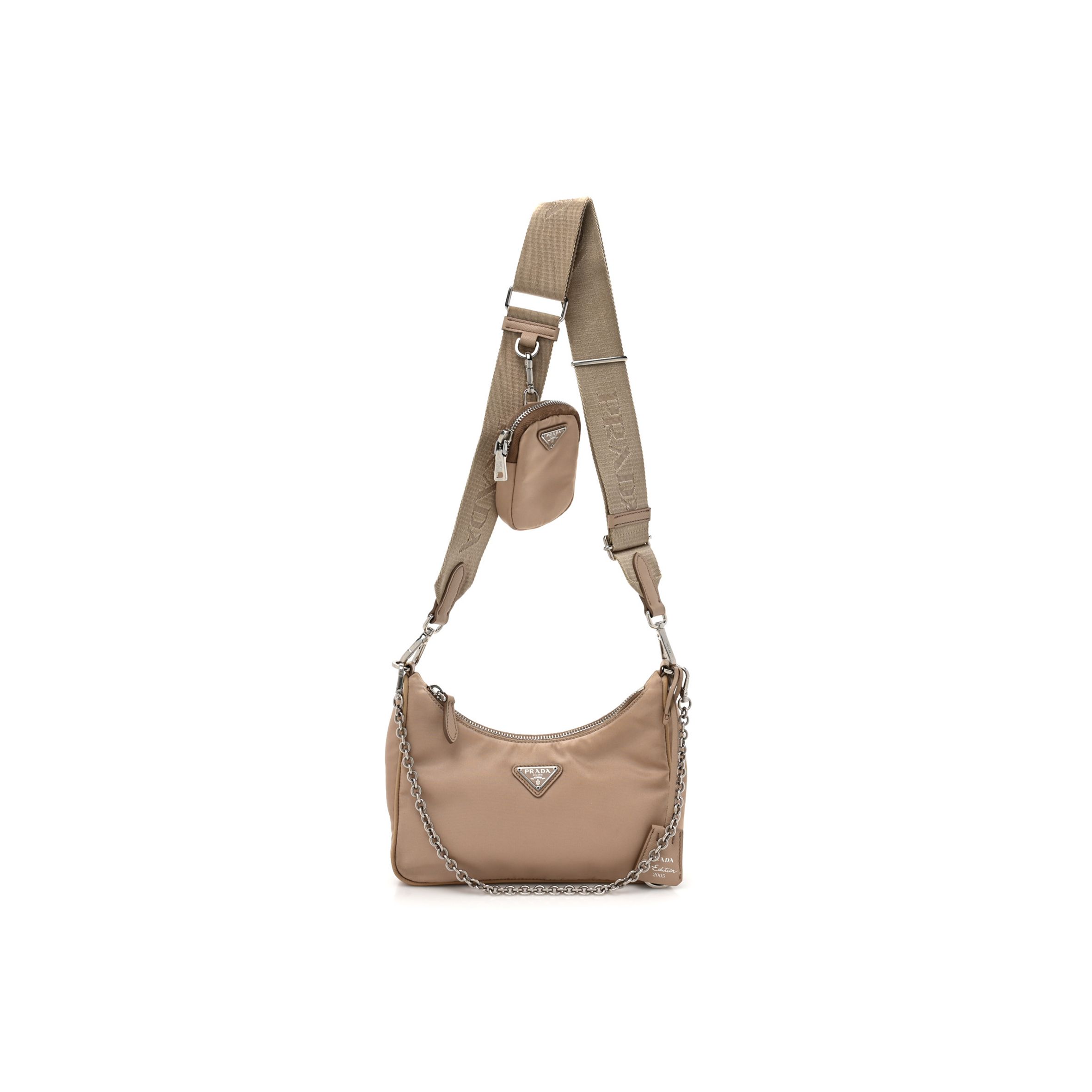 Pra*a nylon re-edition 2005 shoulder bag cammeo (22*13*6cm)