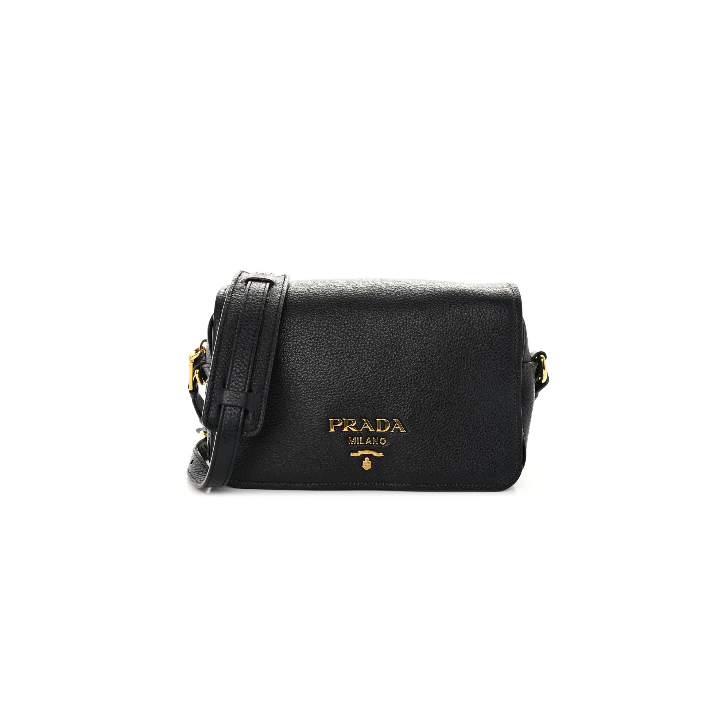 Pra*a vitello phenix crossbody bag black (22*15*7cm)