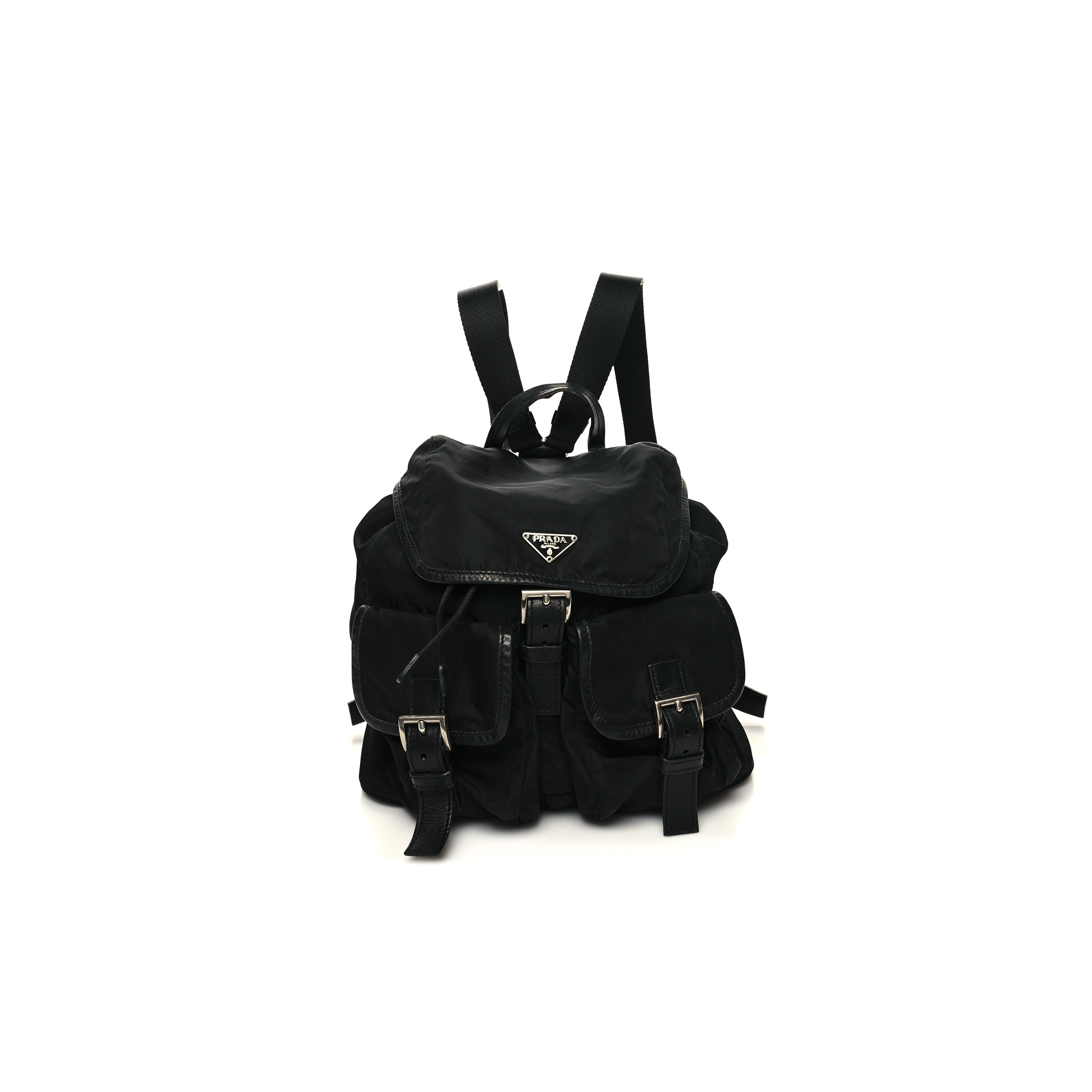 Pra*a nylon vela medium backpack black (30*29*15cm)