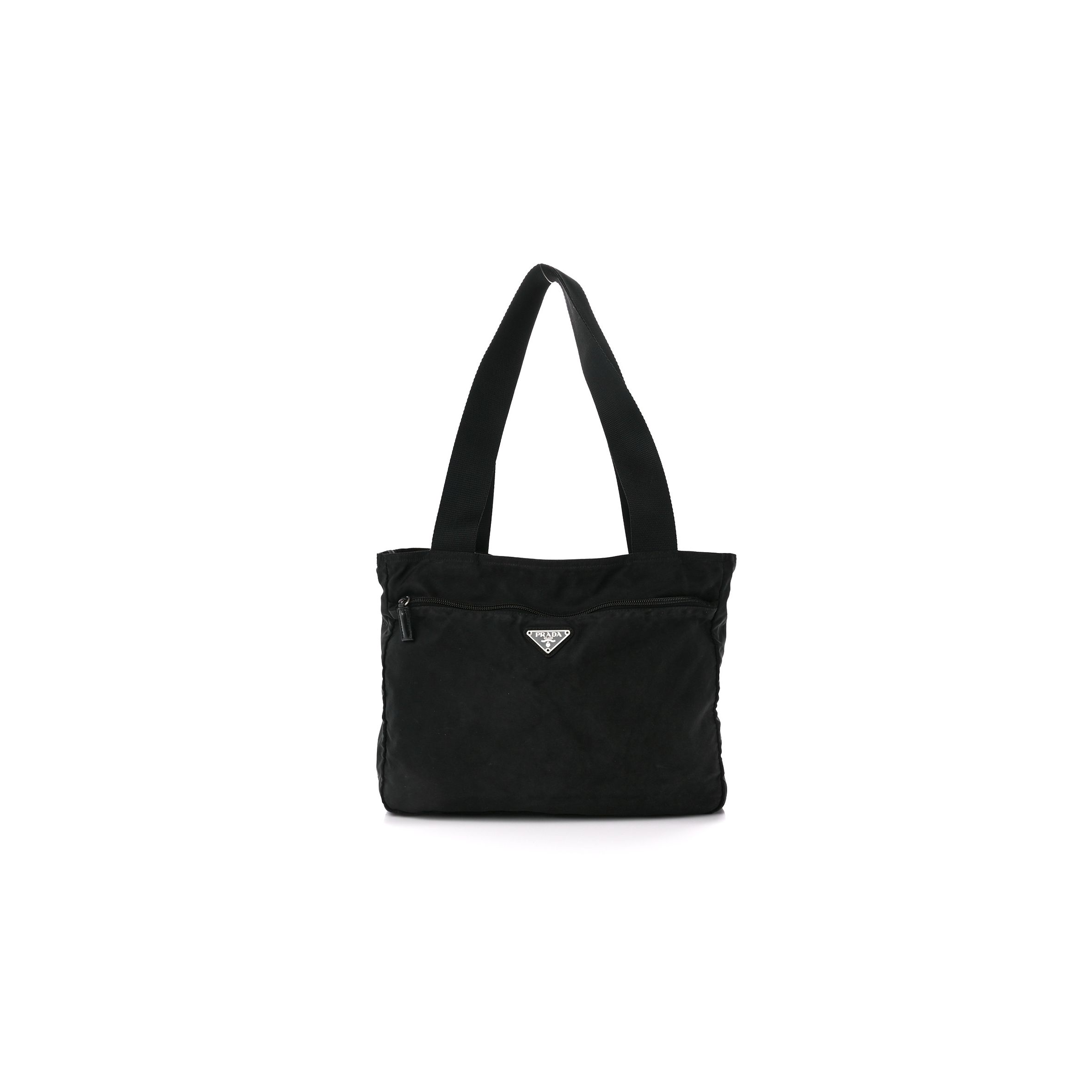 Pra*a tessuto nylon saffiano tote black (29*27*15cm)