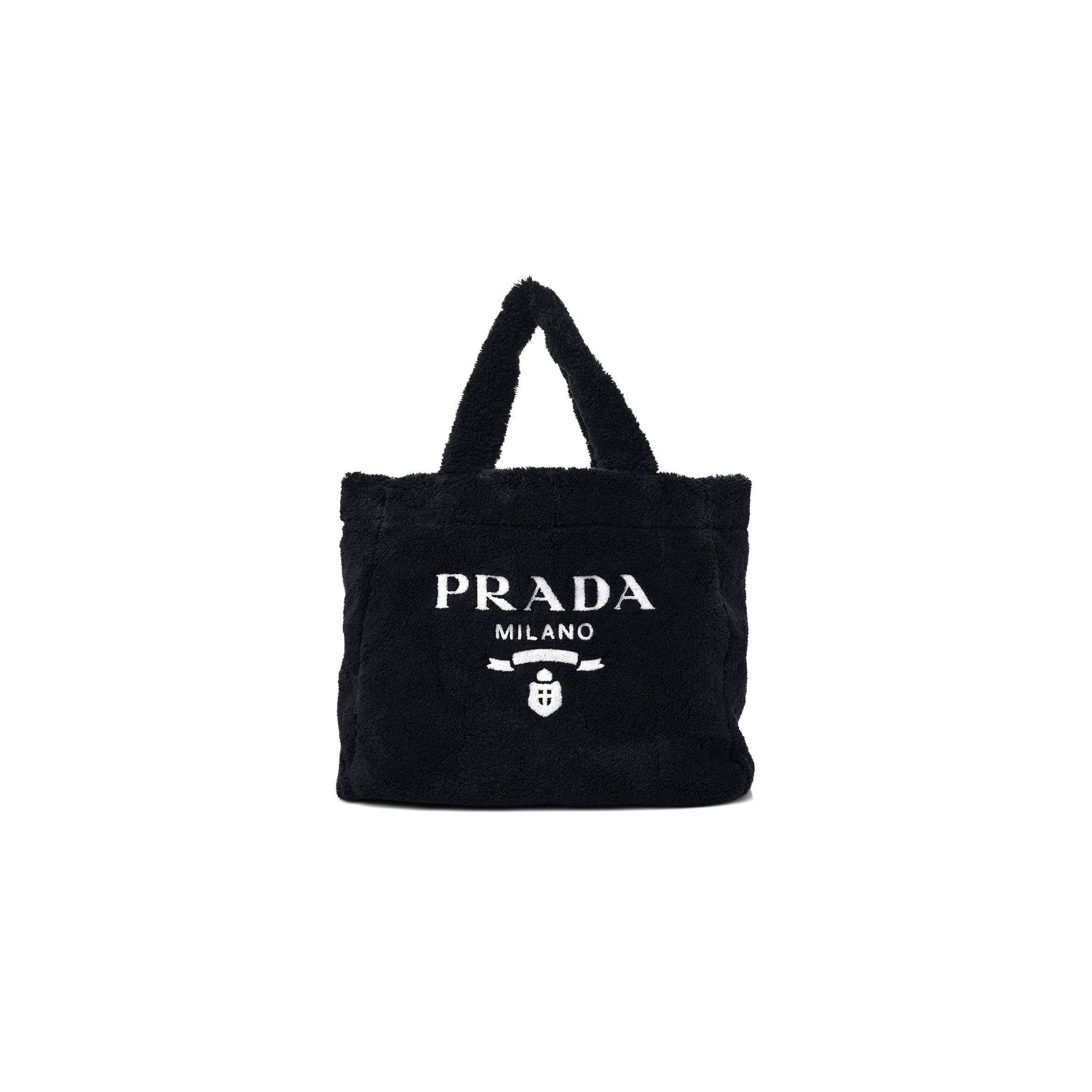 Pra*a terry tote bag black white (39*33*14cm)