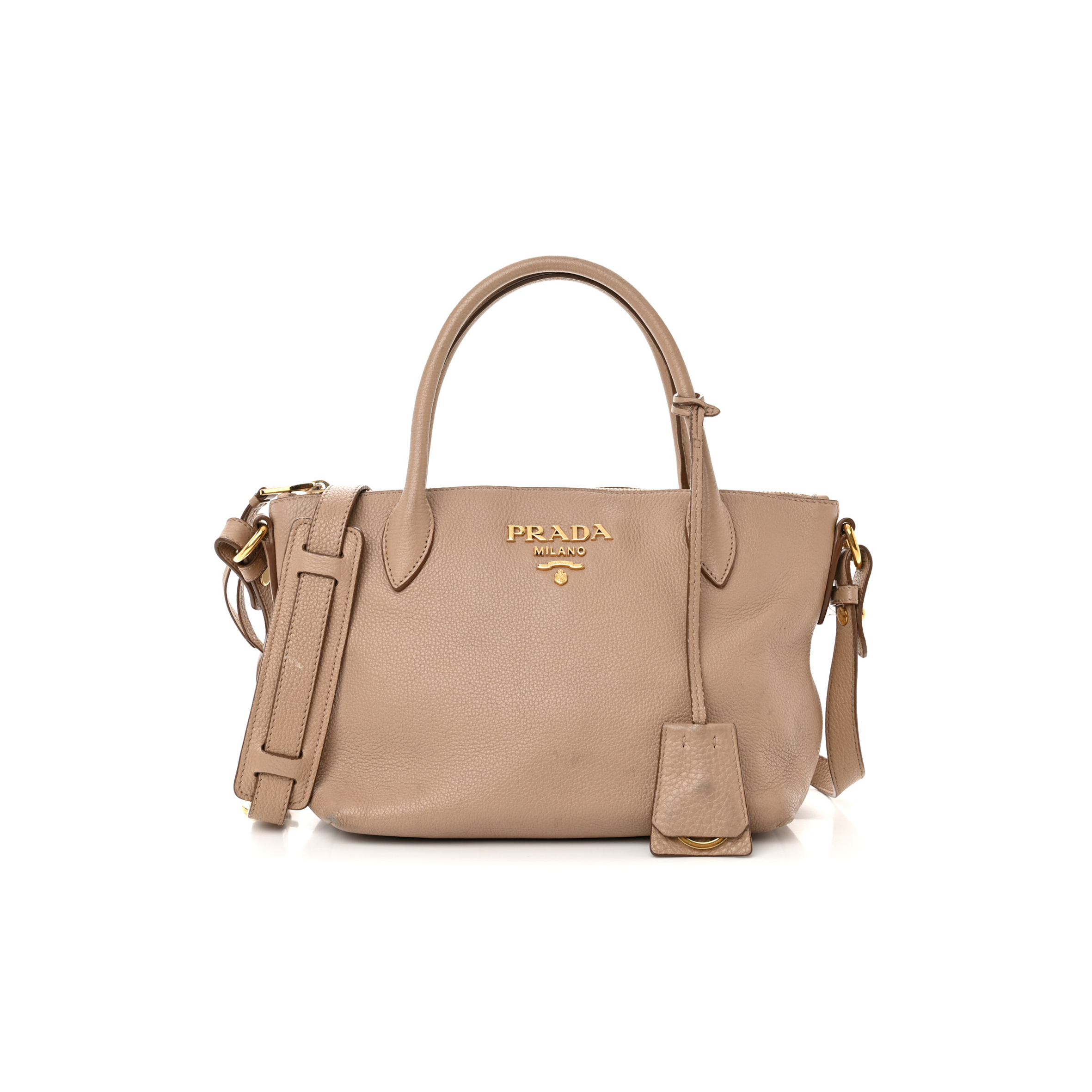 Pra*a vitello daino mini shopping tote cammeo (23*19*13cm)