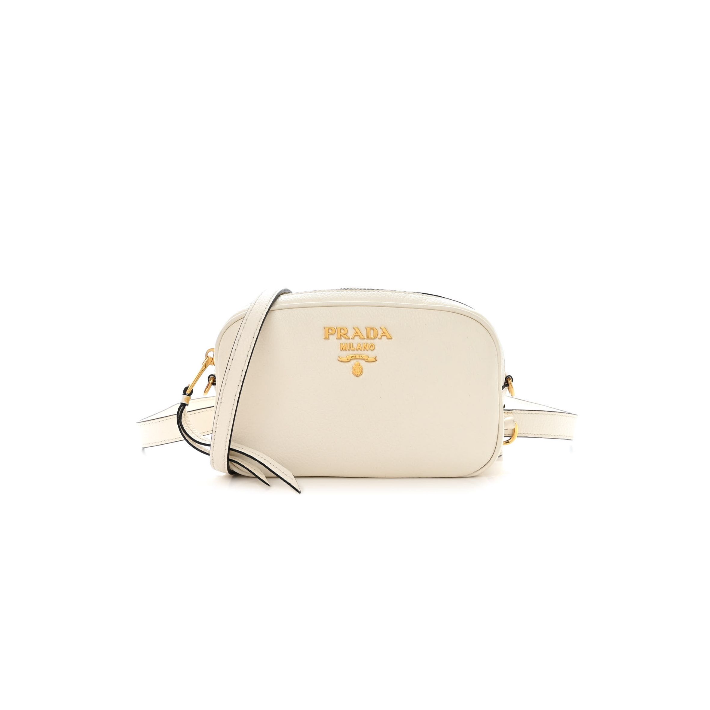Pra*a vitello daino camera crossbody bianco (19*12*2cm)