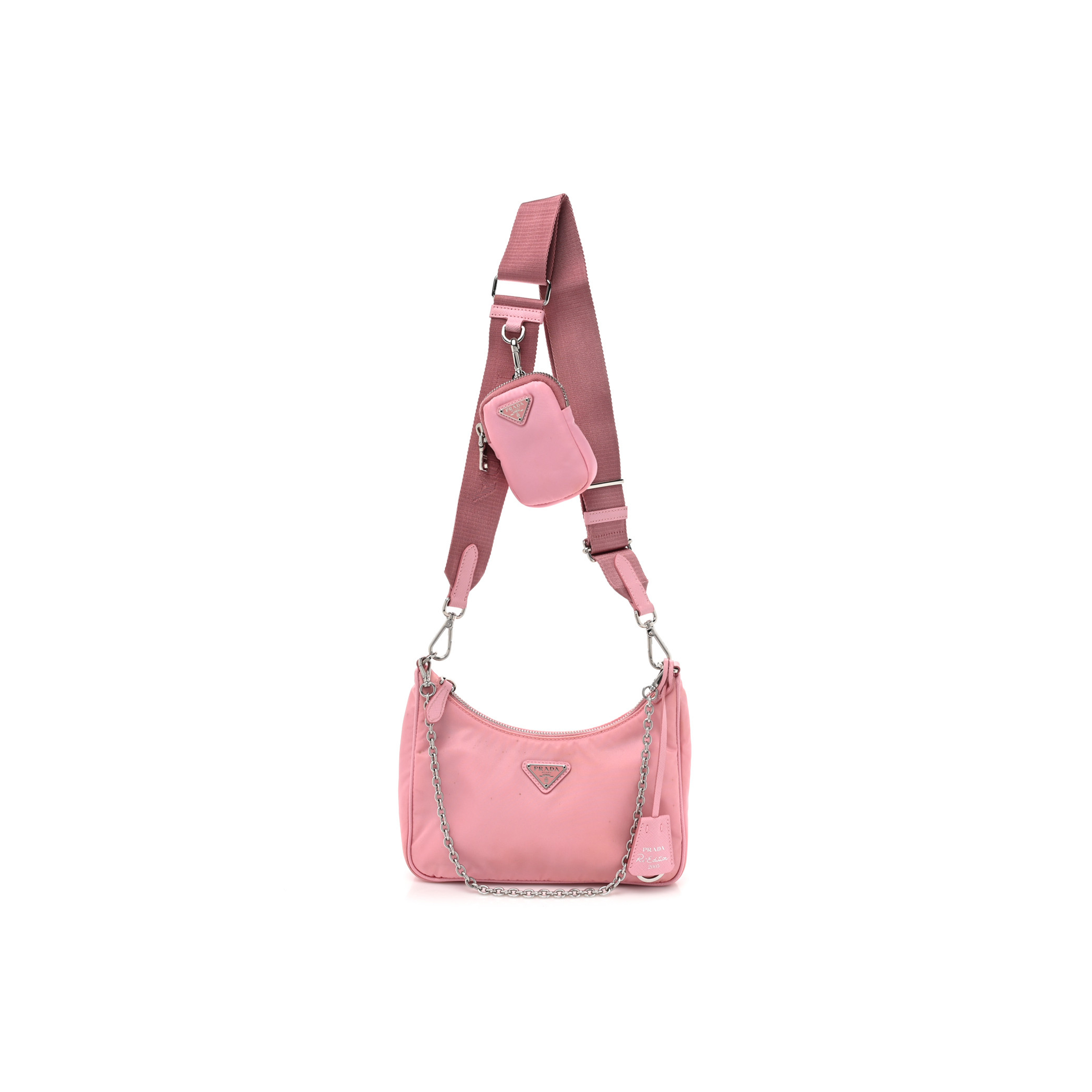 Pra*a nylon re-edition 2005 shoulder bag rosa (22*17*6m)
