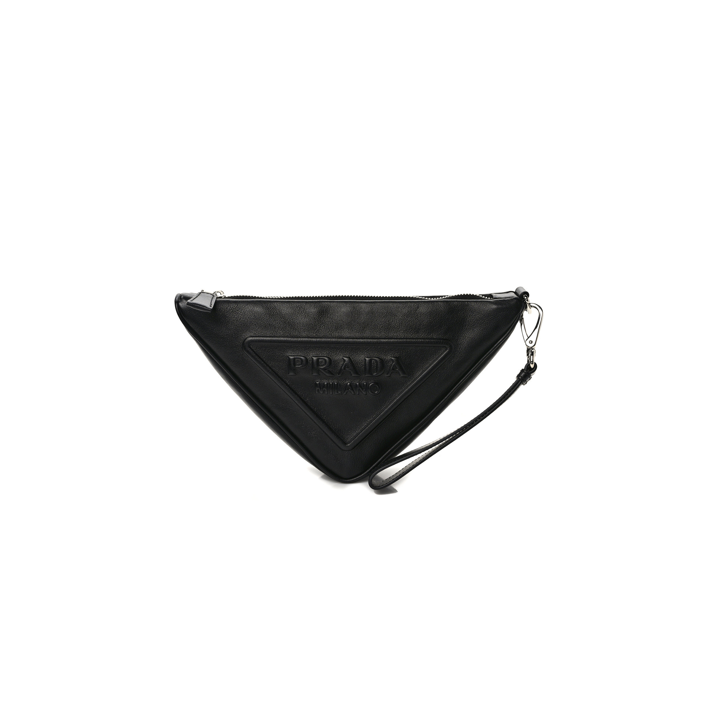 Pra*a grace lux triangle wristlet pouch black (26*15*6cm)