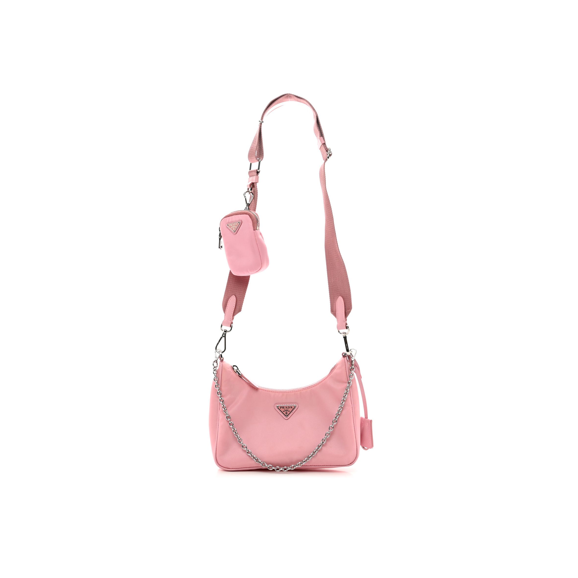 Pra*a nylon re-edition 2005 shoulder bag rosa (22*17*6cm)
