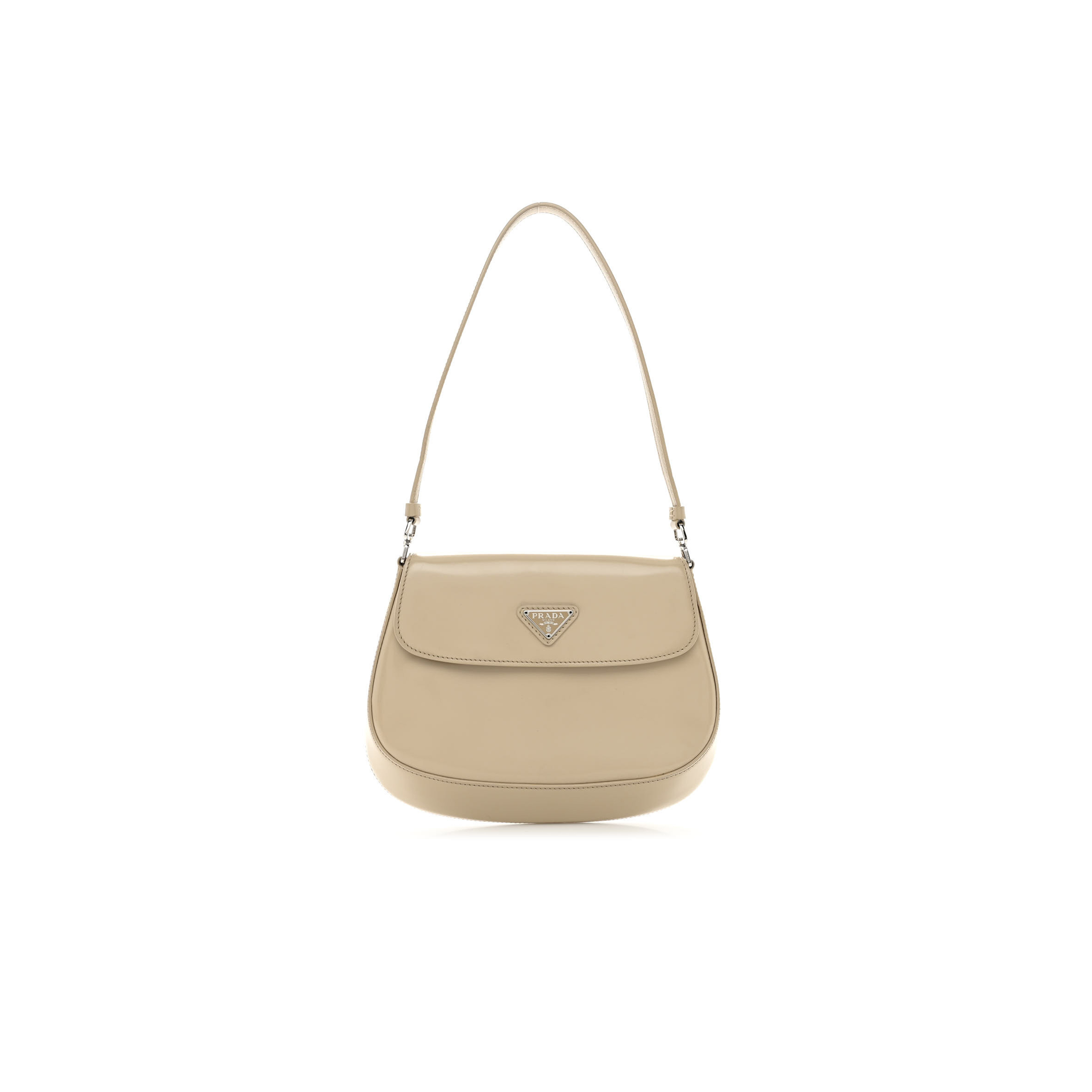 Pra*a spazzolato cleo flap shoulder bag deserto (17*15*3cm)