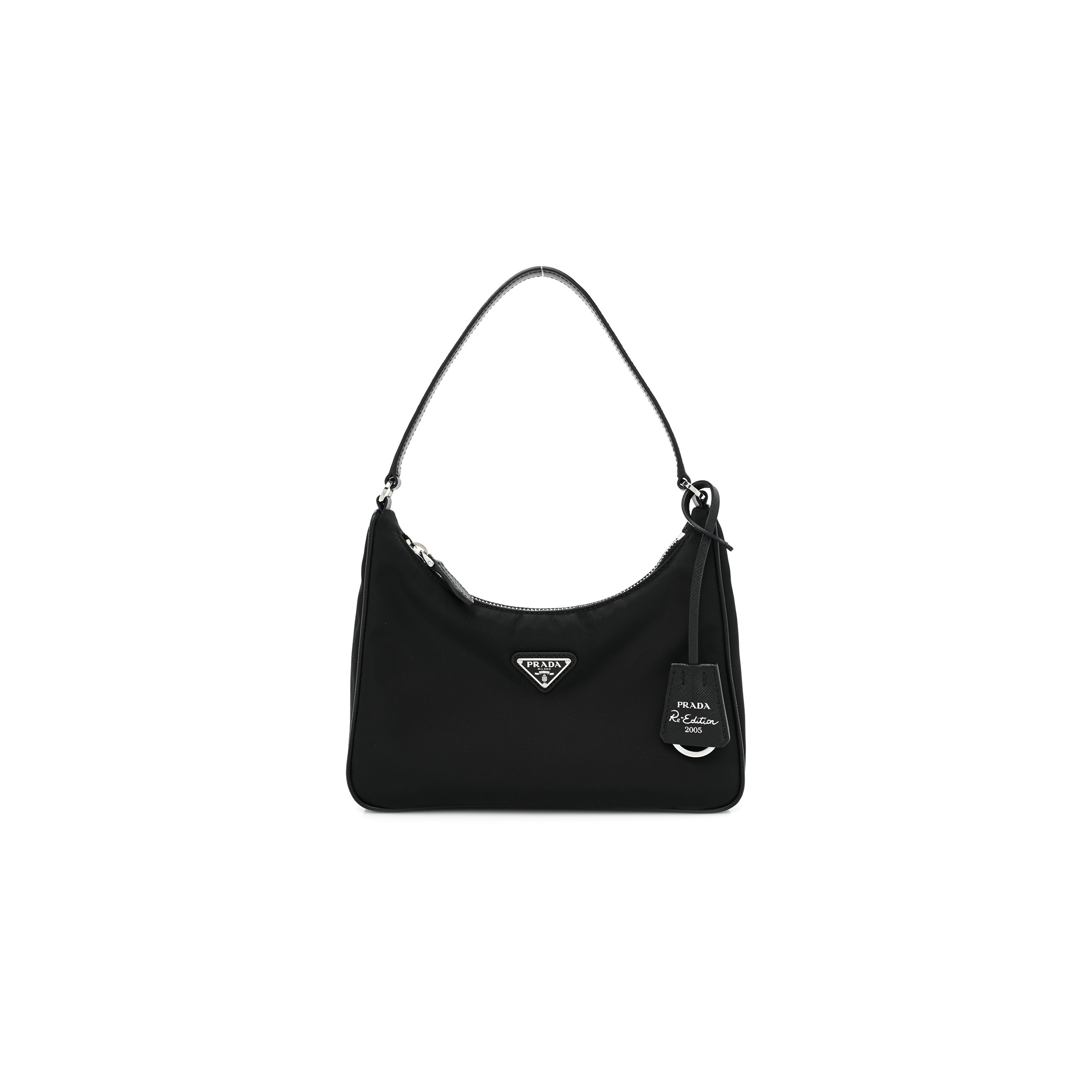 Pra*a tessuto nylon saffiano mini re-edition 2005 bag black (23*14*8cm)